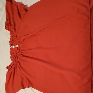 Forgotten Grace flutter sleeve pinkish orange with elastic neckline